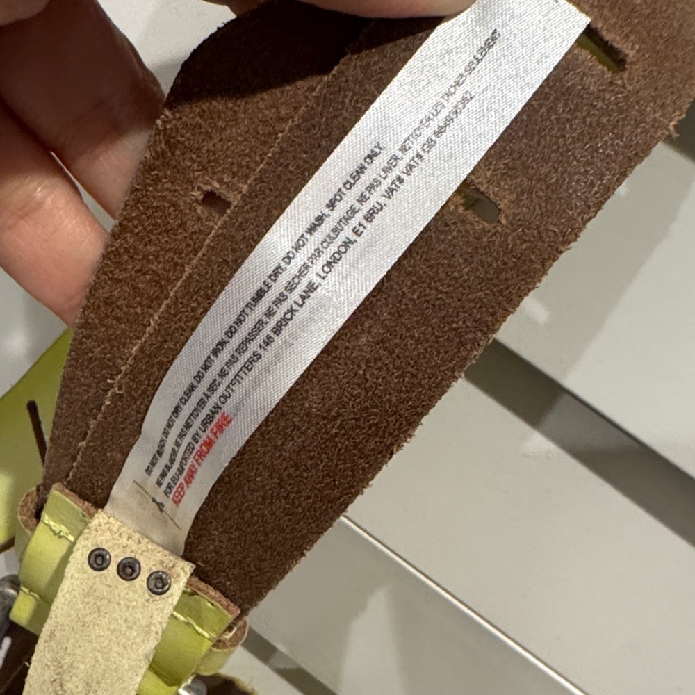 Free People Jona Belt Neon Lime green Leather Strap with Silver Buckle - Picture 6 of 8